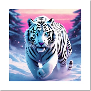 White Tiger Snow Posters and Art